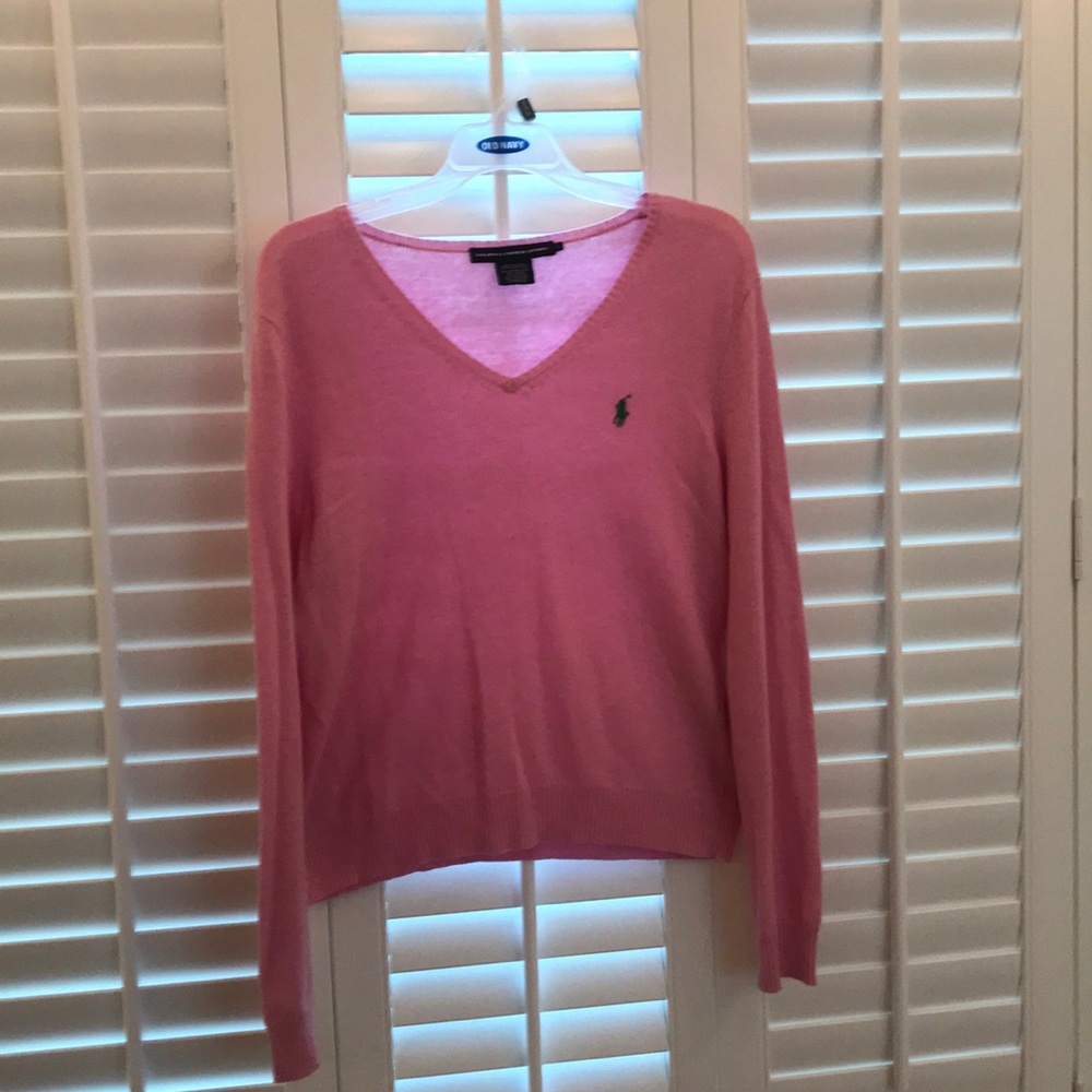 Ralph Lauren V Neck Merino Wool Sweater